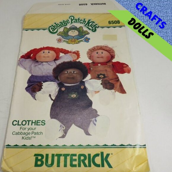Butterick 6508 Cabbage Patch Kids Doll Clothes Patterns (Complete) 1980s - Picture 1 of 6